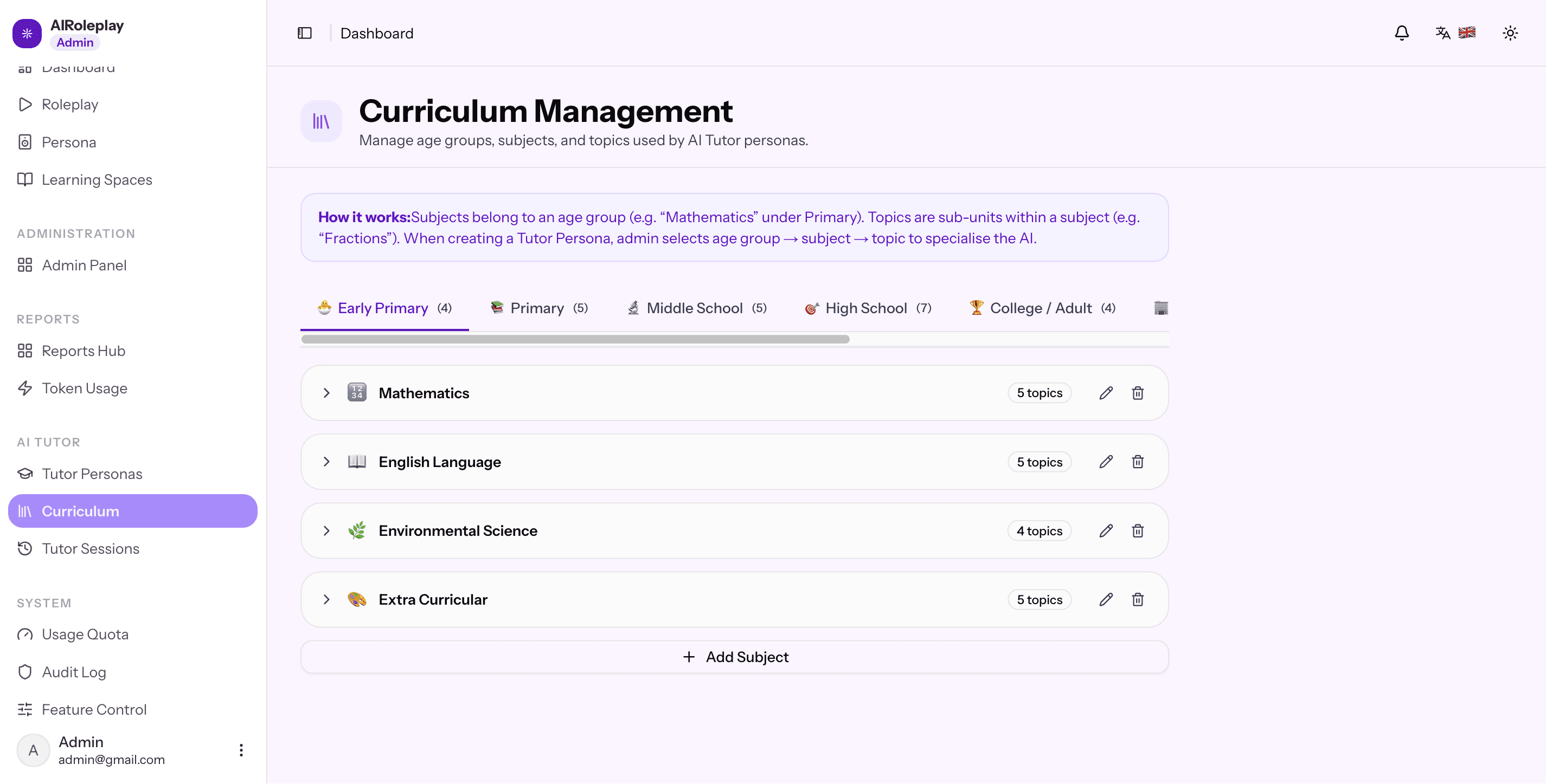 AI Tutor features