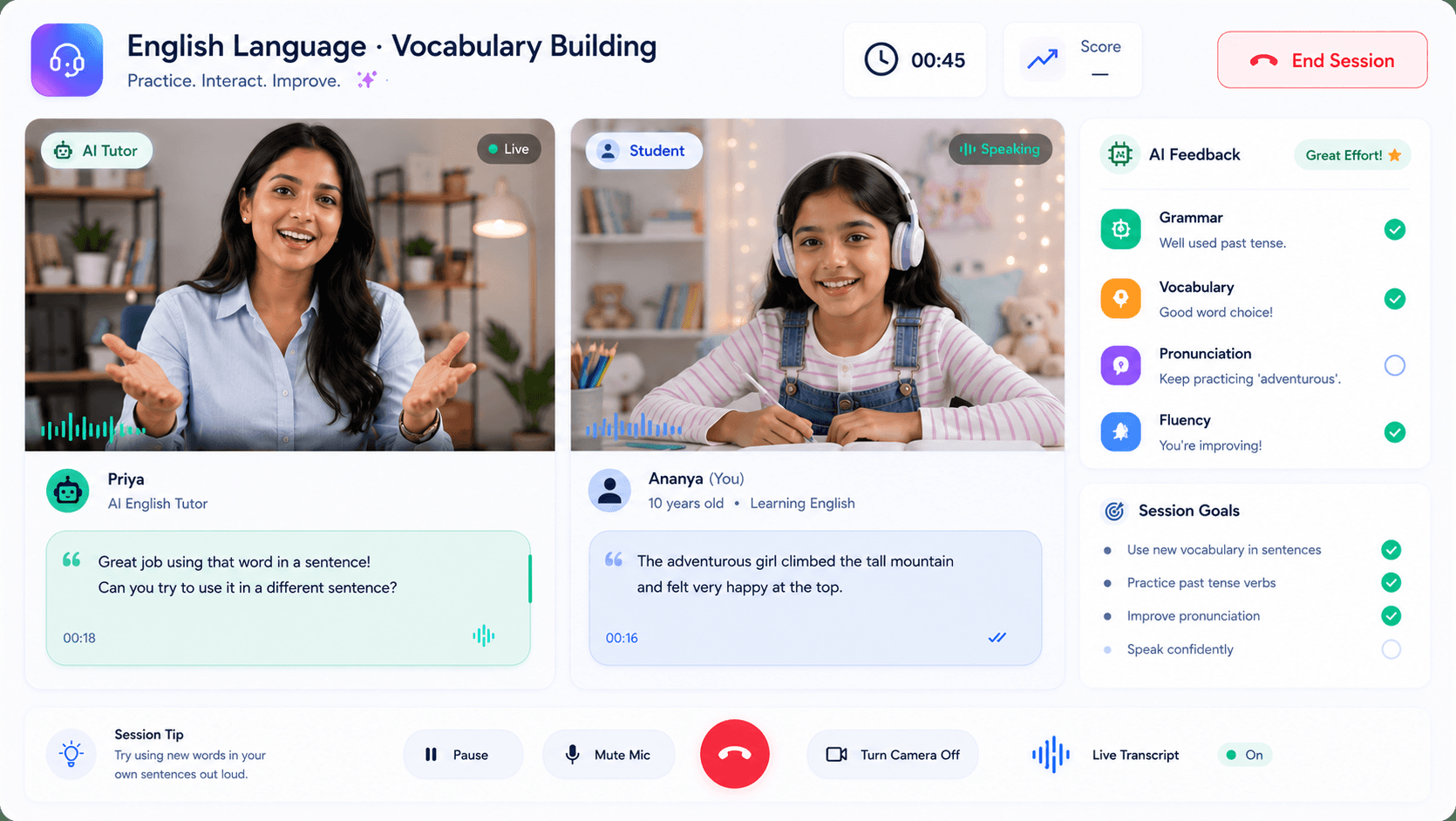 AI Tutor session